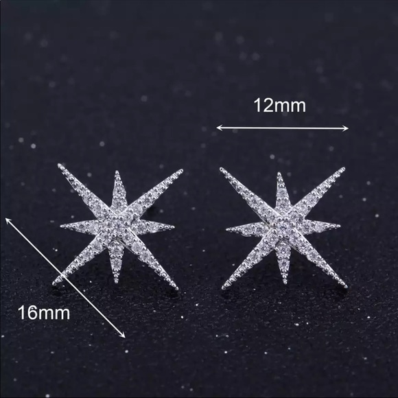 CZ Starburst Earrings - Picture 6 of 6
